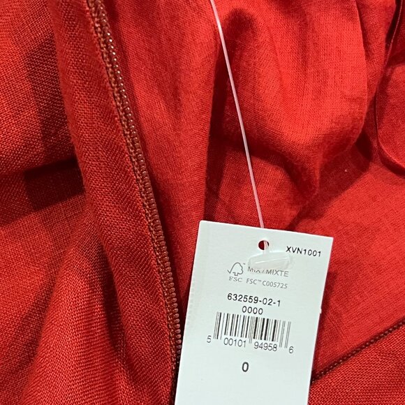 Banana Republic Lisa Linen Halter Midi Dress, Red Embers, 0 - Picture 7 of 12